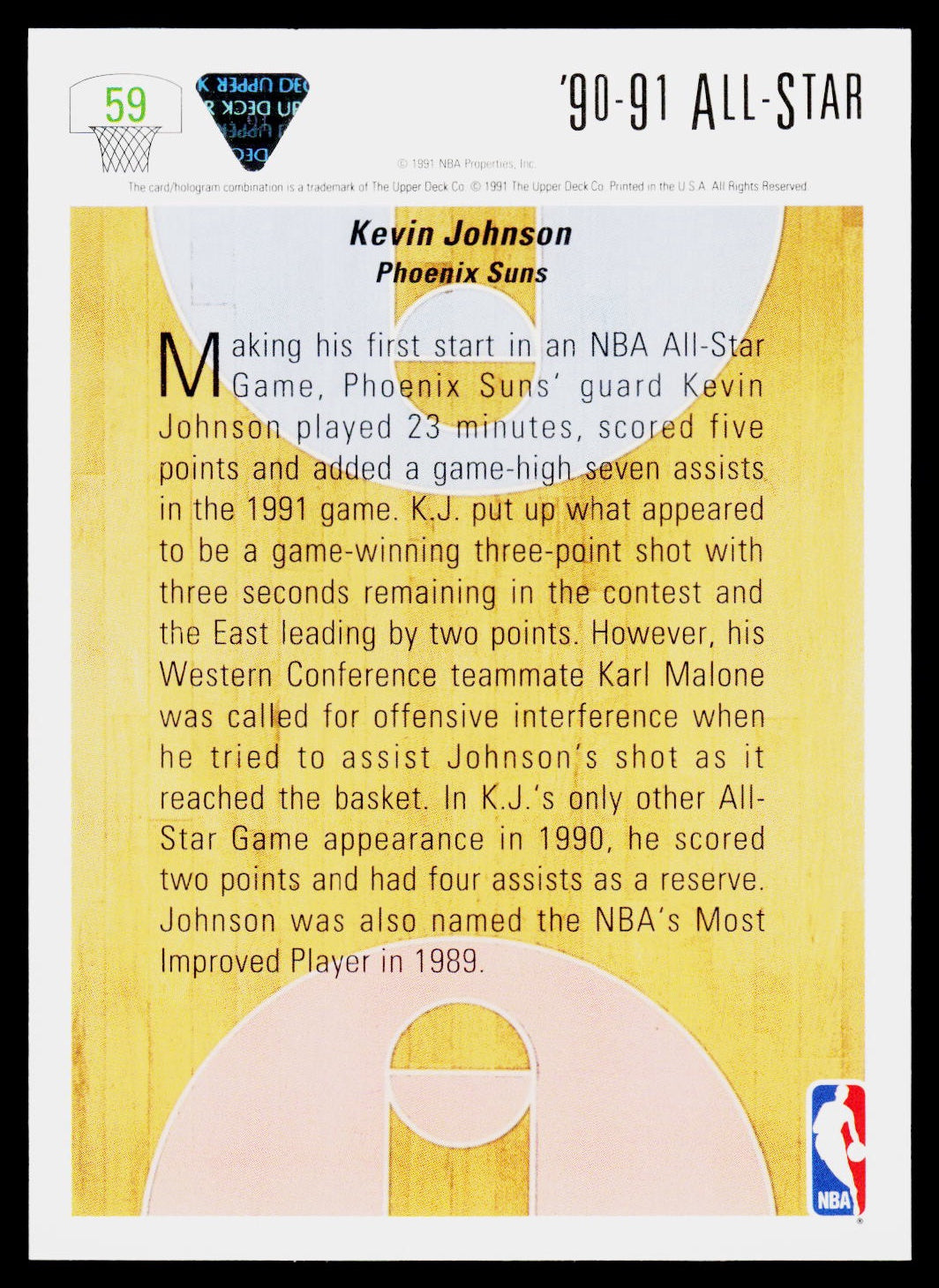 1991-92 Upper Deck #59 Kevin Johnson
