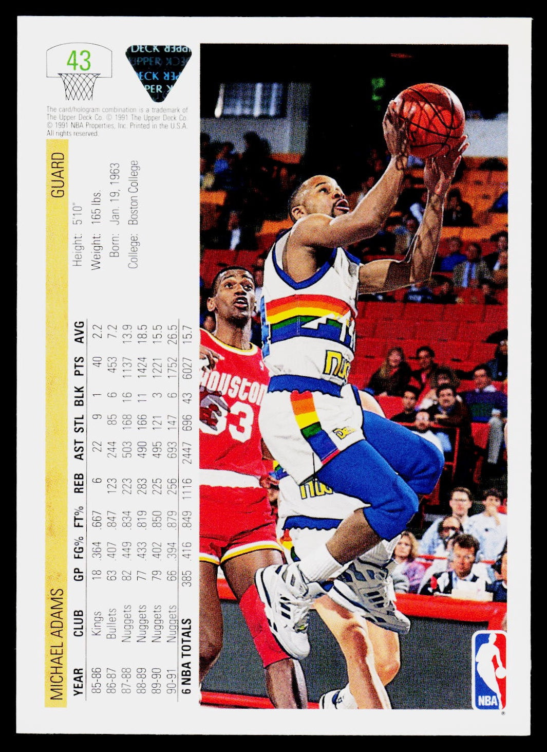 1991-92 Upper Deck #43 Michael Adams