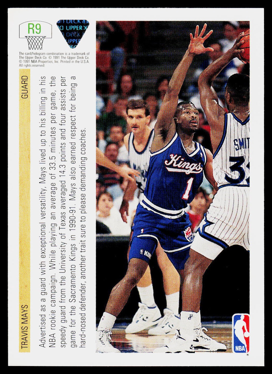 1991-92 Upper Deck #R9 Travis Mays Rookie Standouts