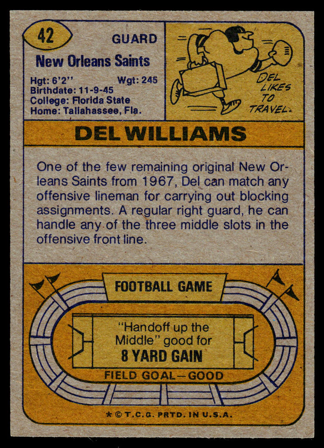 1974 Topps #42 Del Williams One