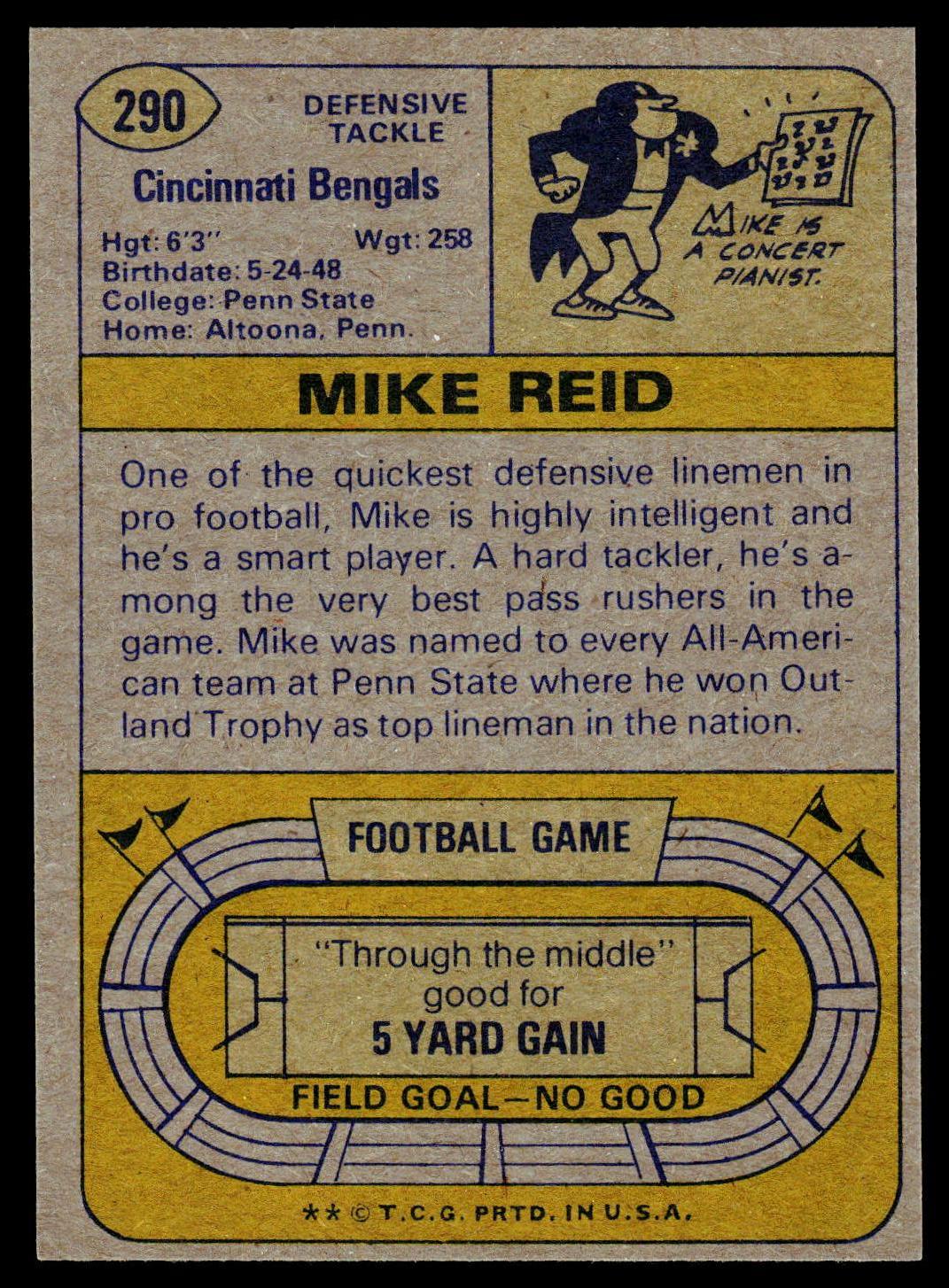 1974 Topps #290 Mike Reid