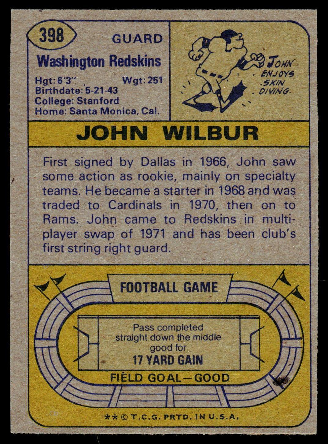 1974 Topps #398 John Wilbur