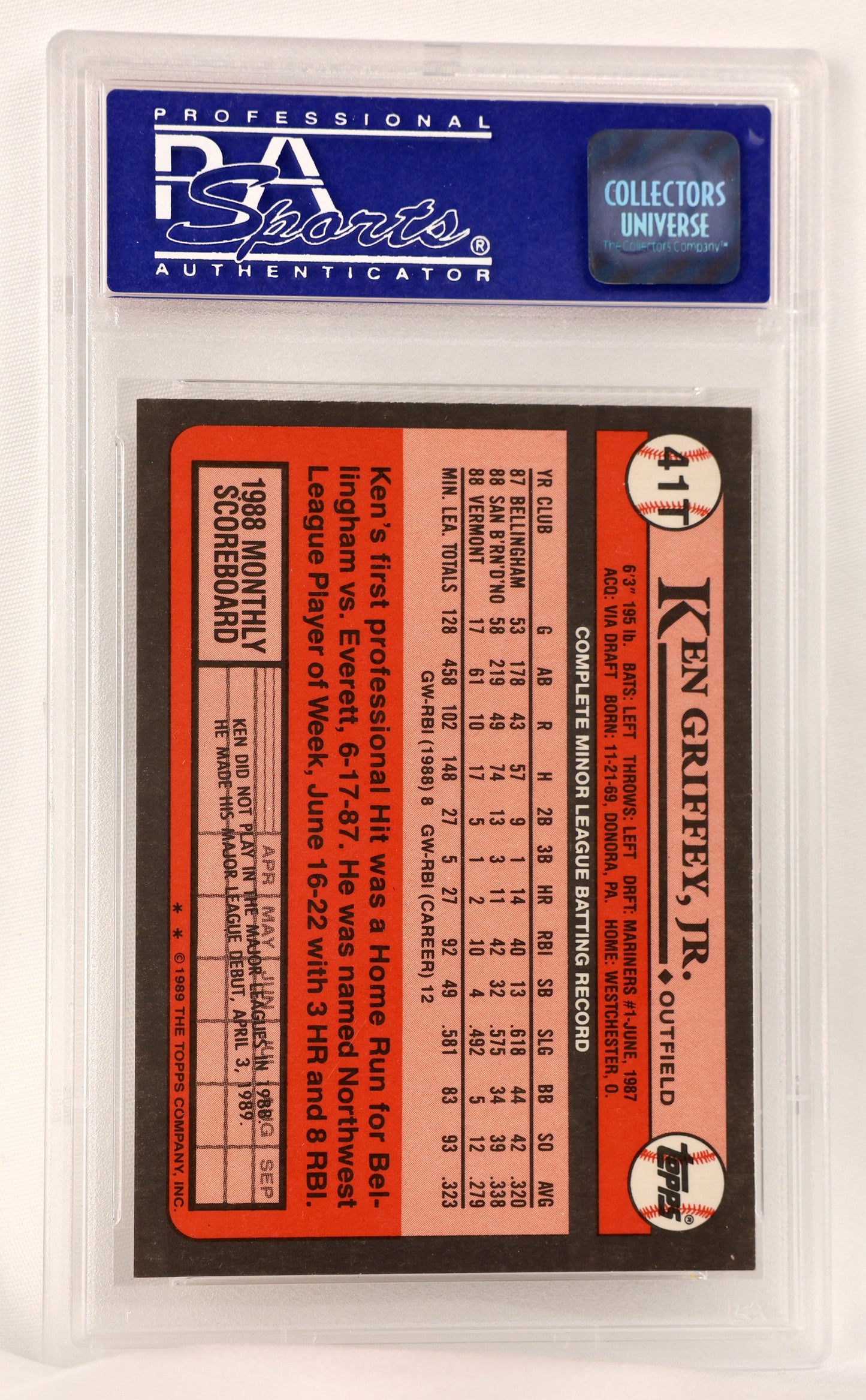 1989 Topps Traded #41T Ken Griffey, Jr. Limited Edition (Tiffany)