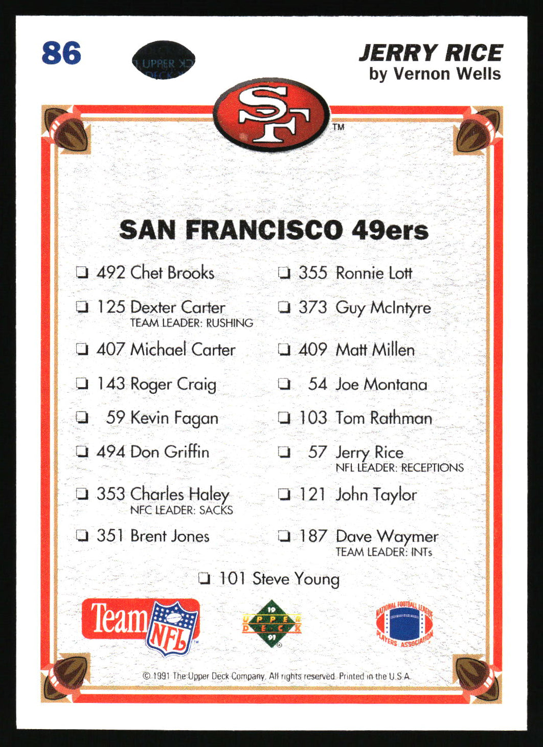 1991 Upper Deck #86 Jerry Rice