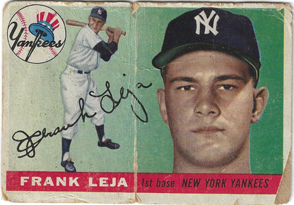 Vintage New York Yankees trading card featuring Frank Leja