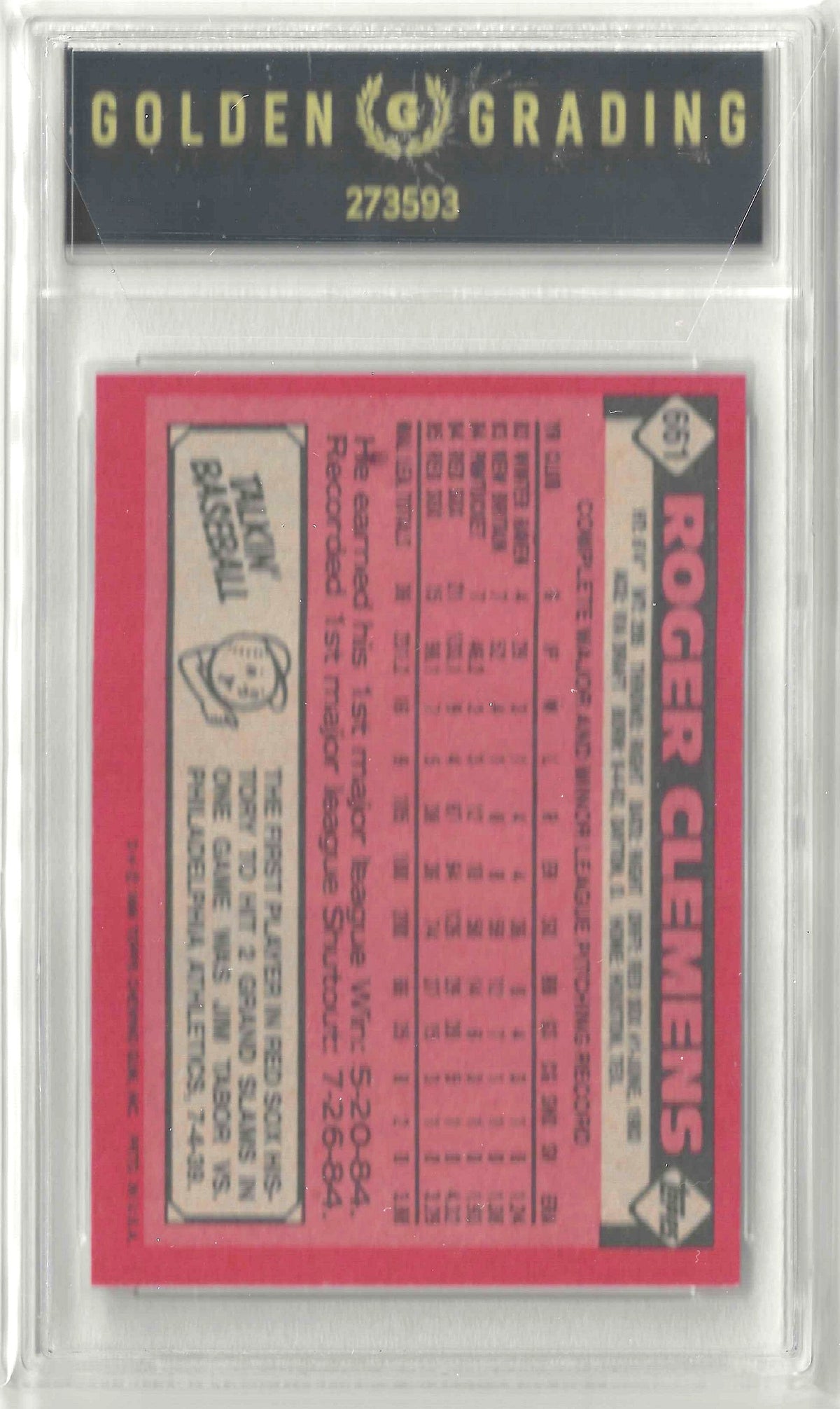 1986 Topps #661 Roger Clemens