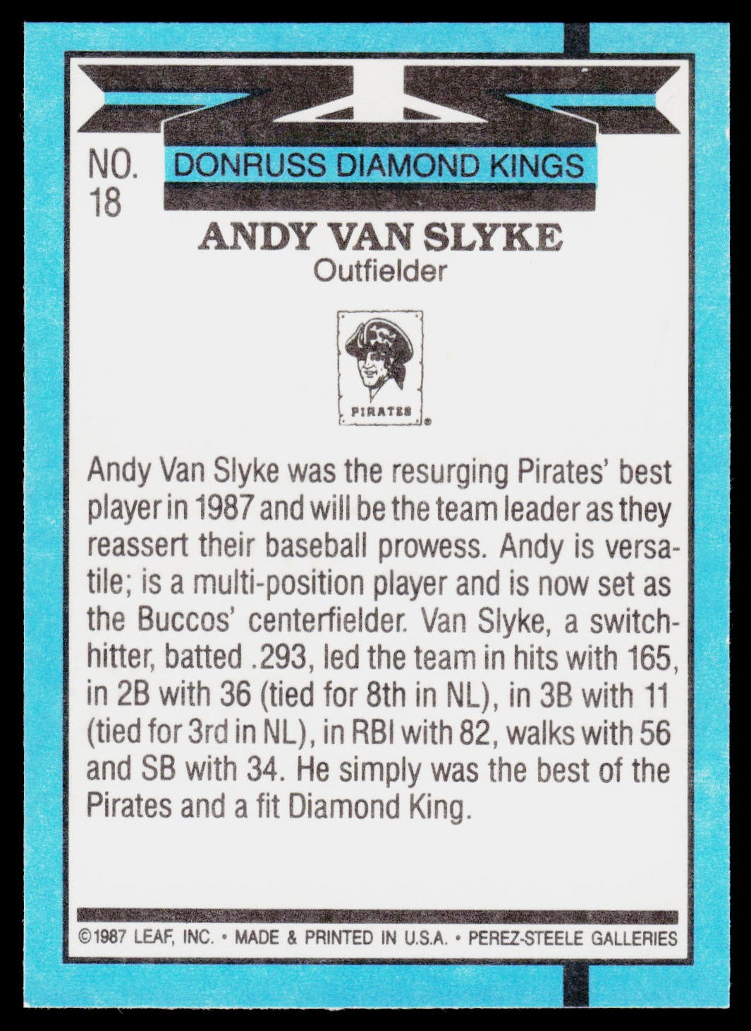 1988 Donruss #18 Andy Van Slyke