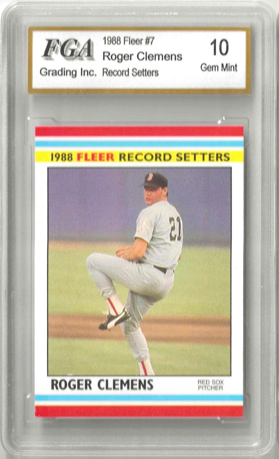Vintage trading card featuring Roger Clemens. Grade 10 GEM MINT