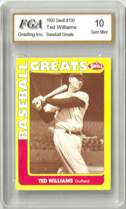 Vintage trading card featuring Ted Williams. Grade 10 GEM MINT