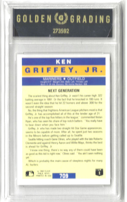 1992 Fleer #709 Ken Griffey, Jr. Grade 9