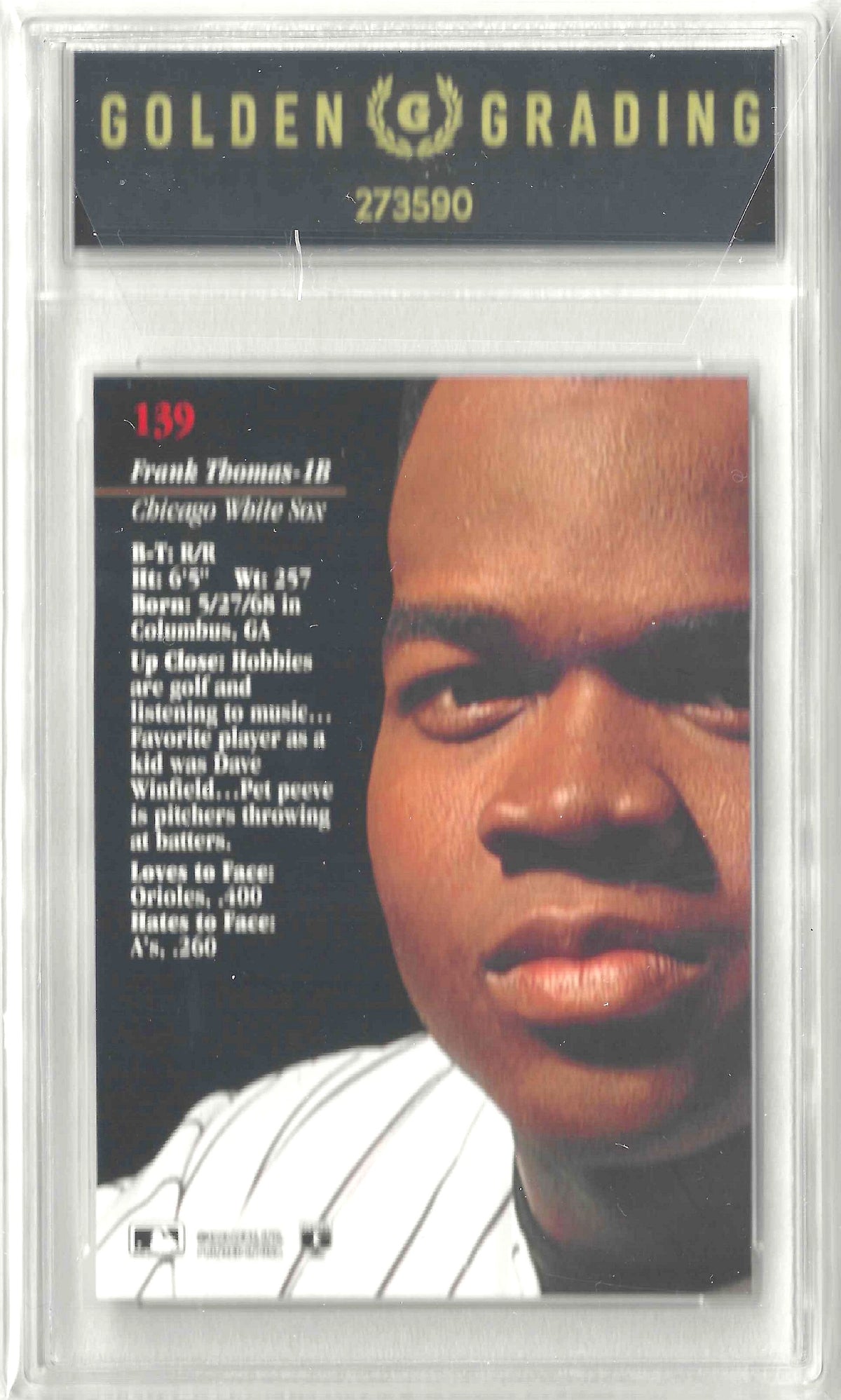 1993 Studio #139 Frank Thomas Grade 9