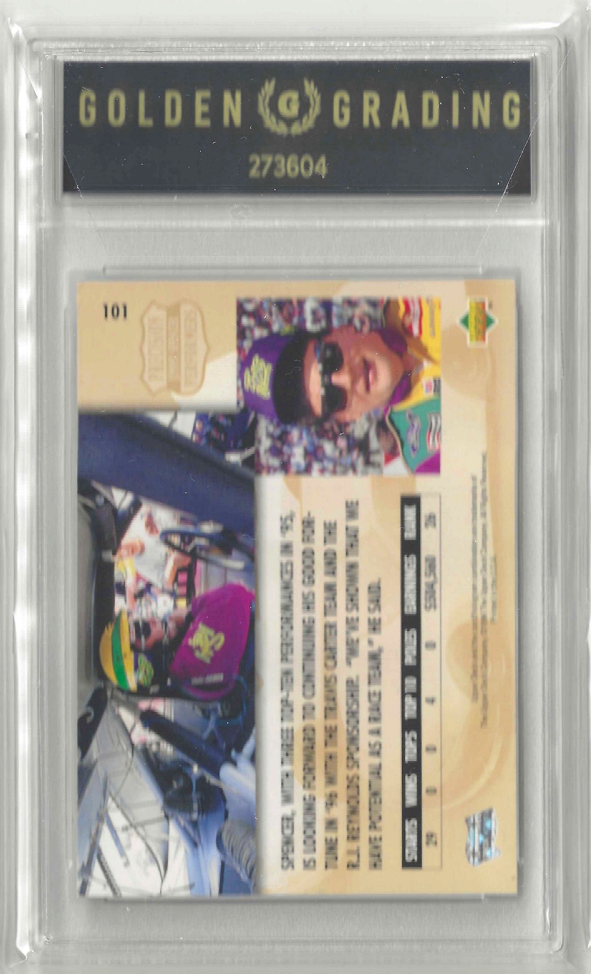 1996 Upper Deck #101 Jimmy Spencer Grade 8