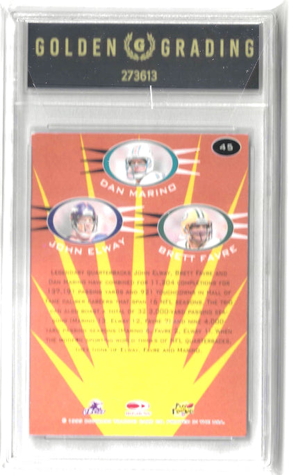1999 Donruss Preferred QBC #45 Dan Marino / Brett Favre / John Elway Grade 8