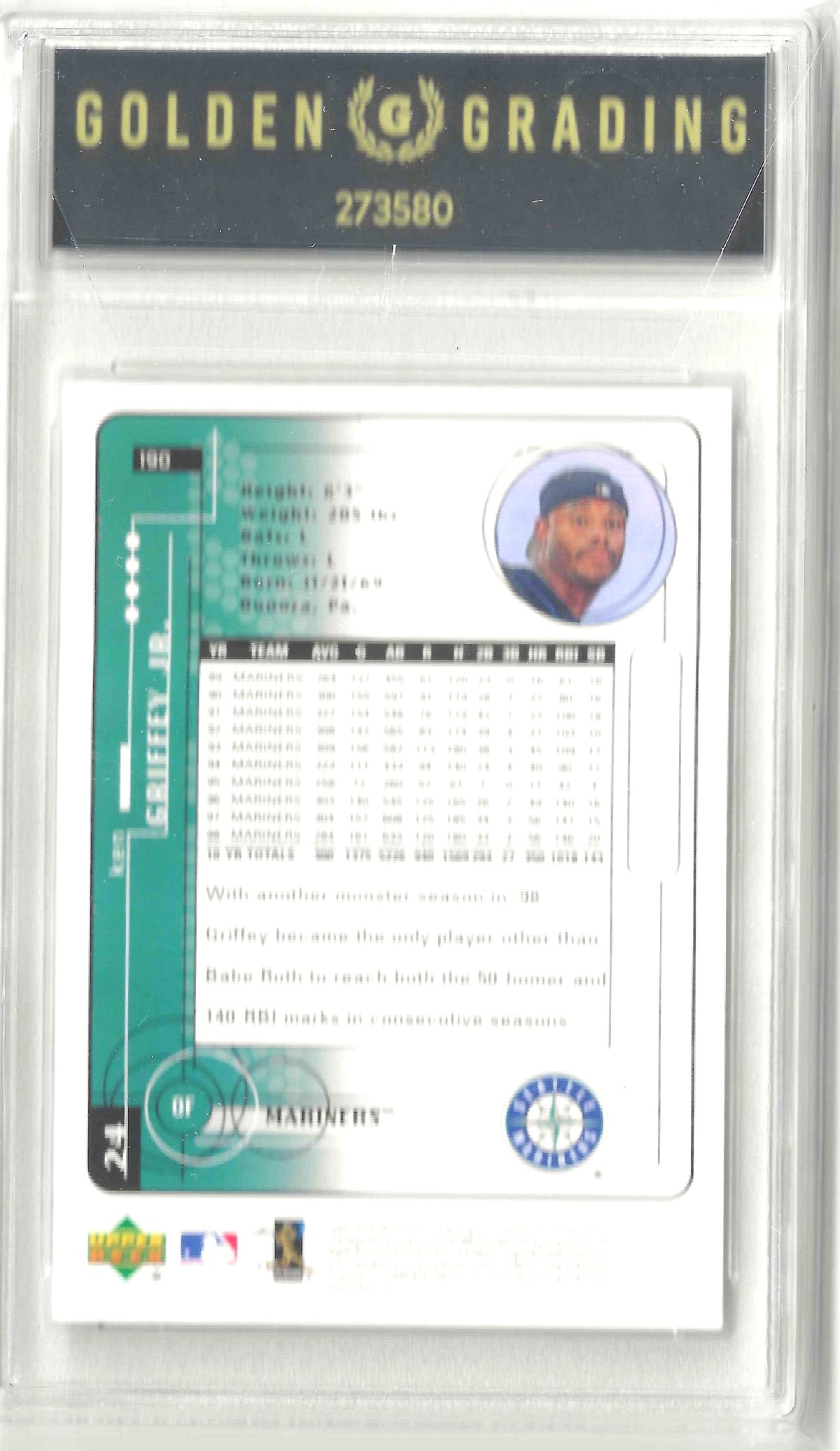 1999 Upper Deck MVP #190 Ken Griffey Jr. Grade 9