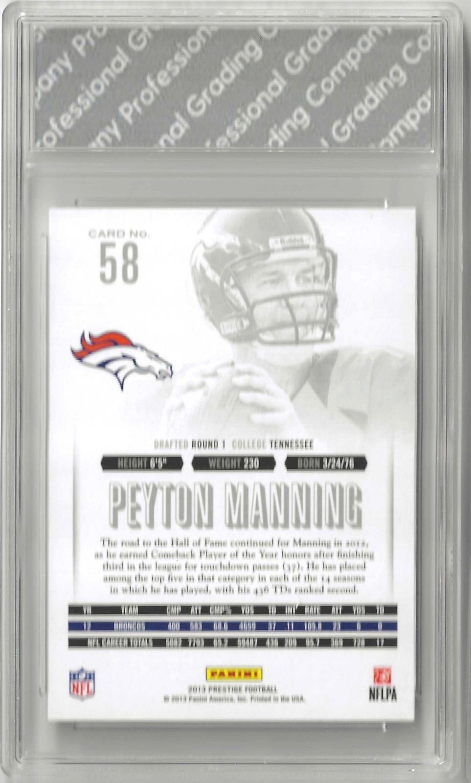 2013 Panini Prestige #58 Peyton Manning Grade 10