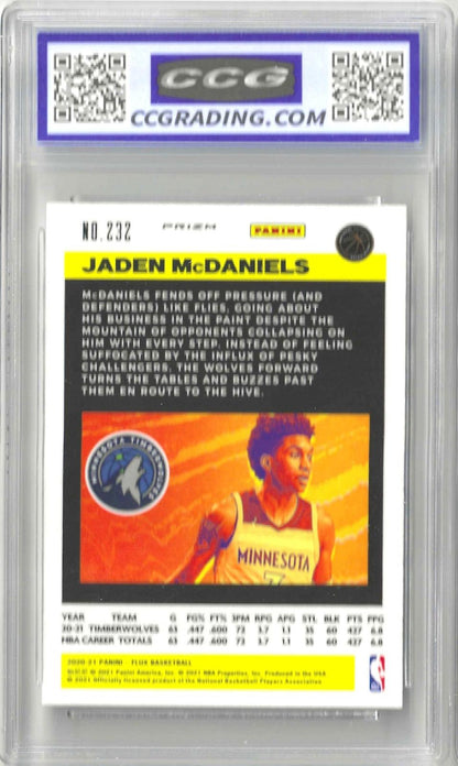 2020-21 Panini Flux #232 Jaden McDaniels Grade 10