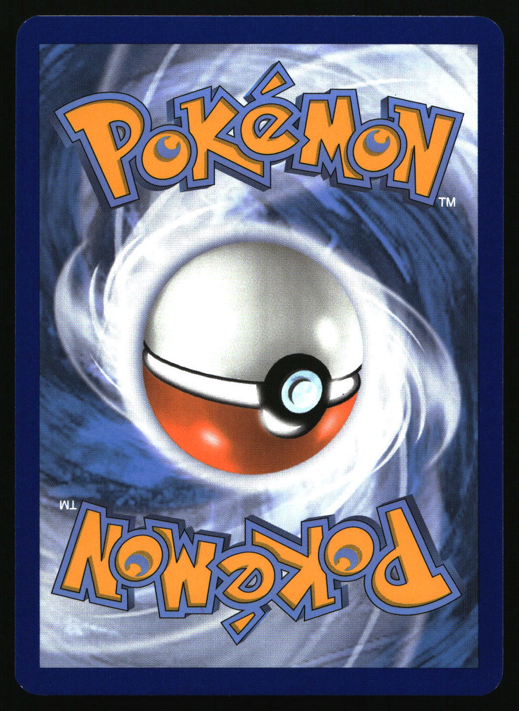 Pokémon trading card with a Poké Ball design on a blue background