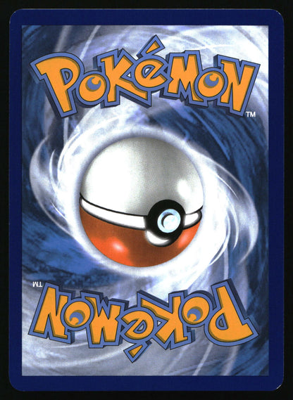 Pokémon trading card with a Poké Ball design on a swirling blue and white background