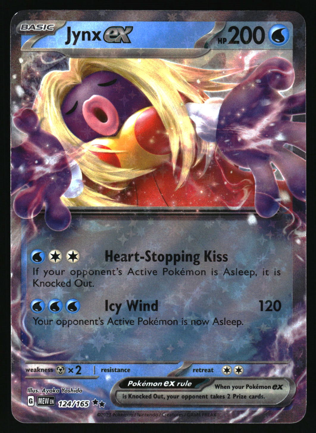 Pokémon trading card featuring Jynx EX with colorful design and text.