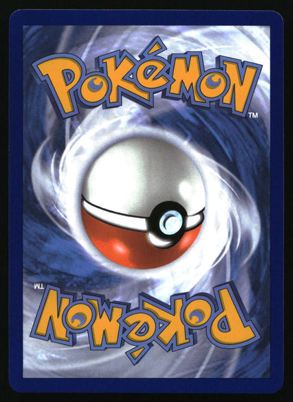 Pokémon trading card with a Poké Ball design on a swirling blue and white background.
