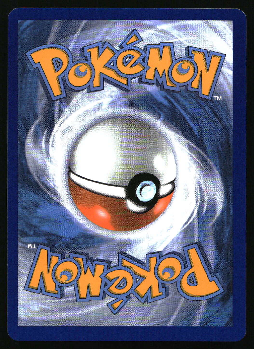 Pokémon trading card with a Poké Ball design on a blue background