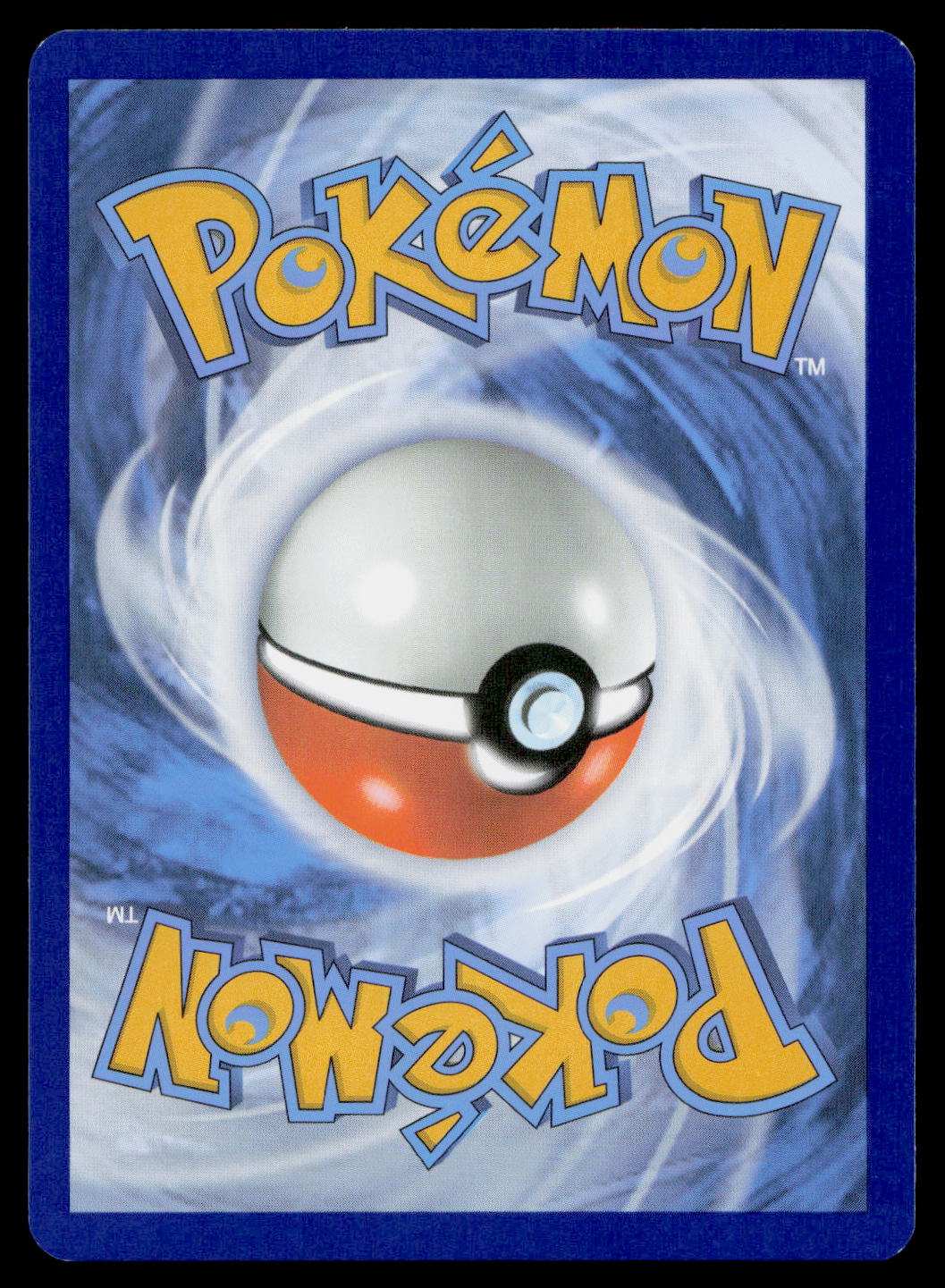 Pokémon trading card with a Poké Ball design on a blue background