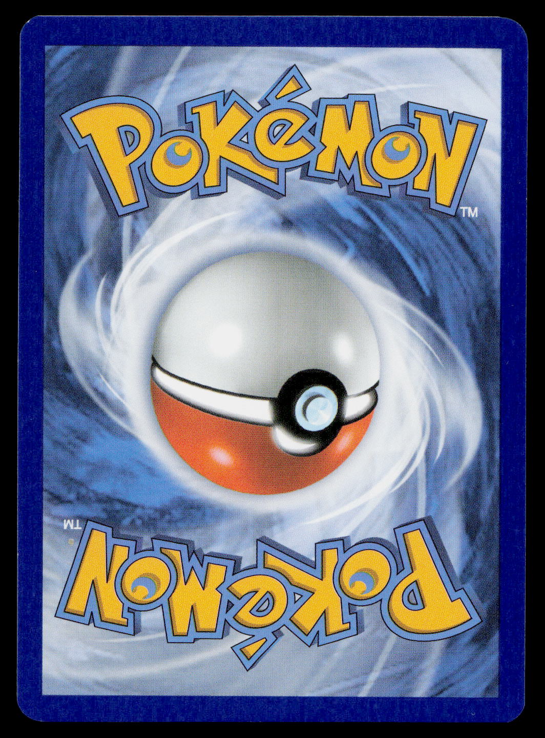 Pokémon trading card with a Poké Ball design on a blue background