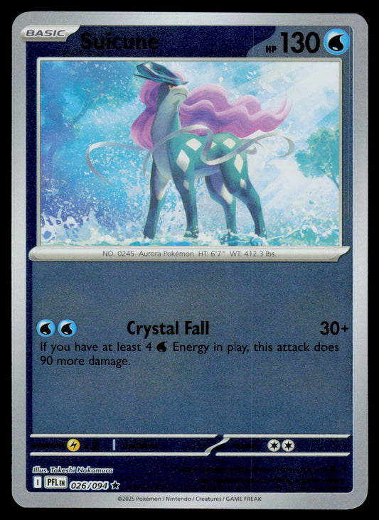 Pokémon trading card featuring a creature with pink hair and blue body on a blue background.
