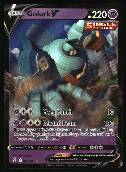 Pokémon trading card featuring Golurk with detailed artwork and text.