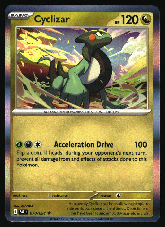 Pokémon trading card featuring Cyclizar with a scenic background