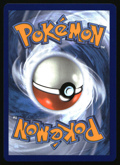 Pokémon trading card with a Poké Ball design on a swirling blue and white background.