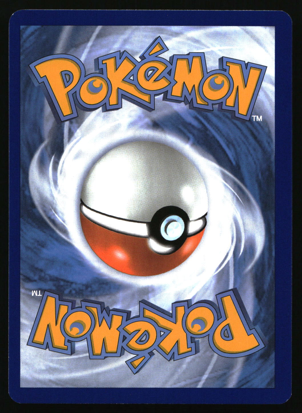 Pokémon trading card with a Poké Ball design on a blue background