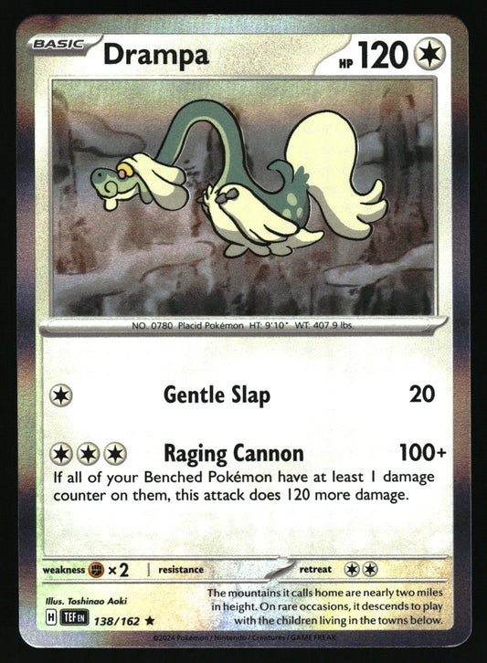 Pokémon card featuring Drampa with graphics and text