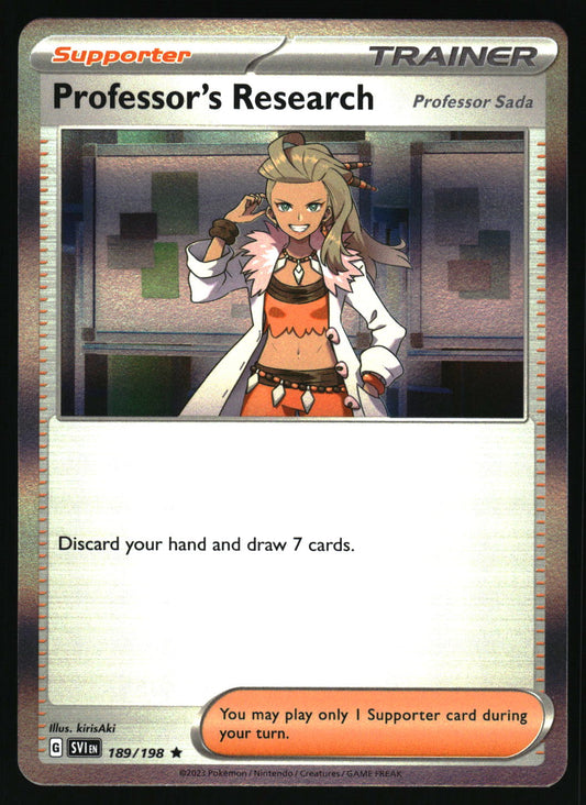 Trading card featuring a character named Professor Sada with game text and artwork.