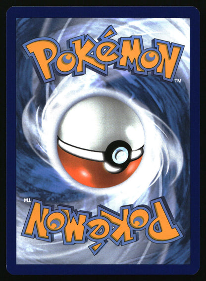 Pokémon trading card with a Pokéball design on a blue background