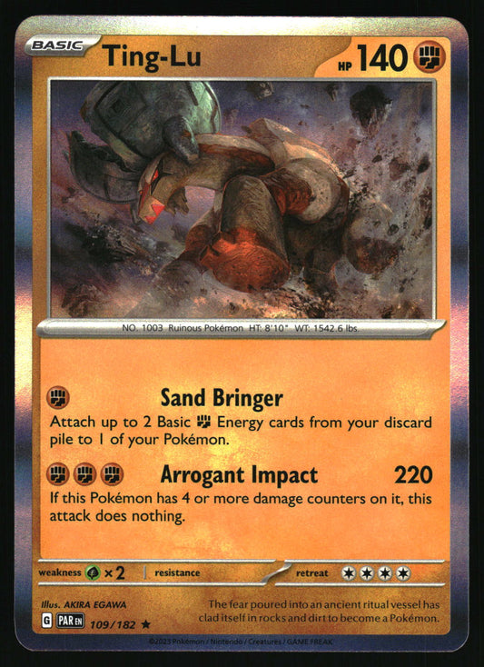 Pokémon trading card featuring Ting-Lu with detailed artwork and text.