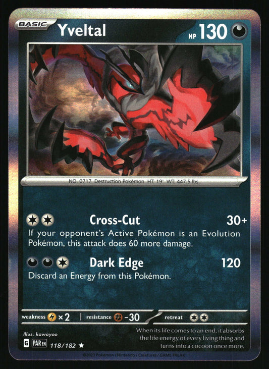Yveltal Pokémon trading card with detailed artwork and text