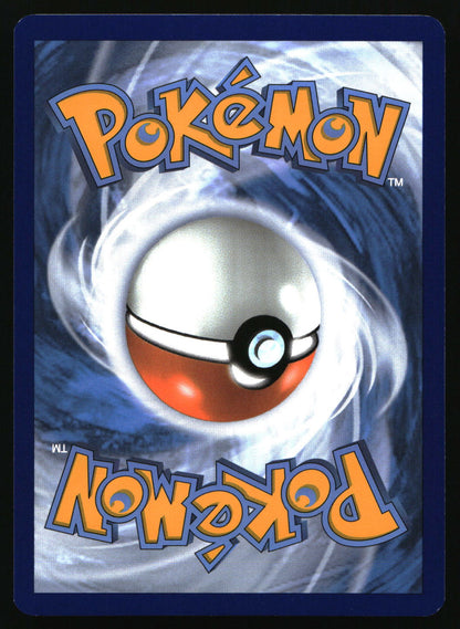Pokémon trading card with a Poké Ball design on a swirling blue and white background.