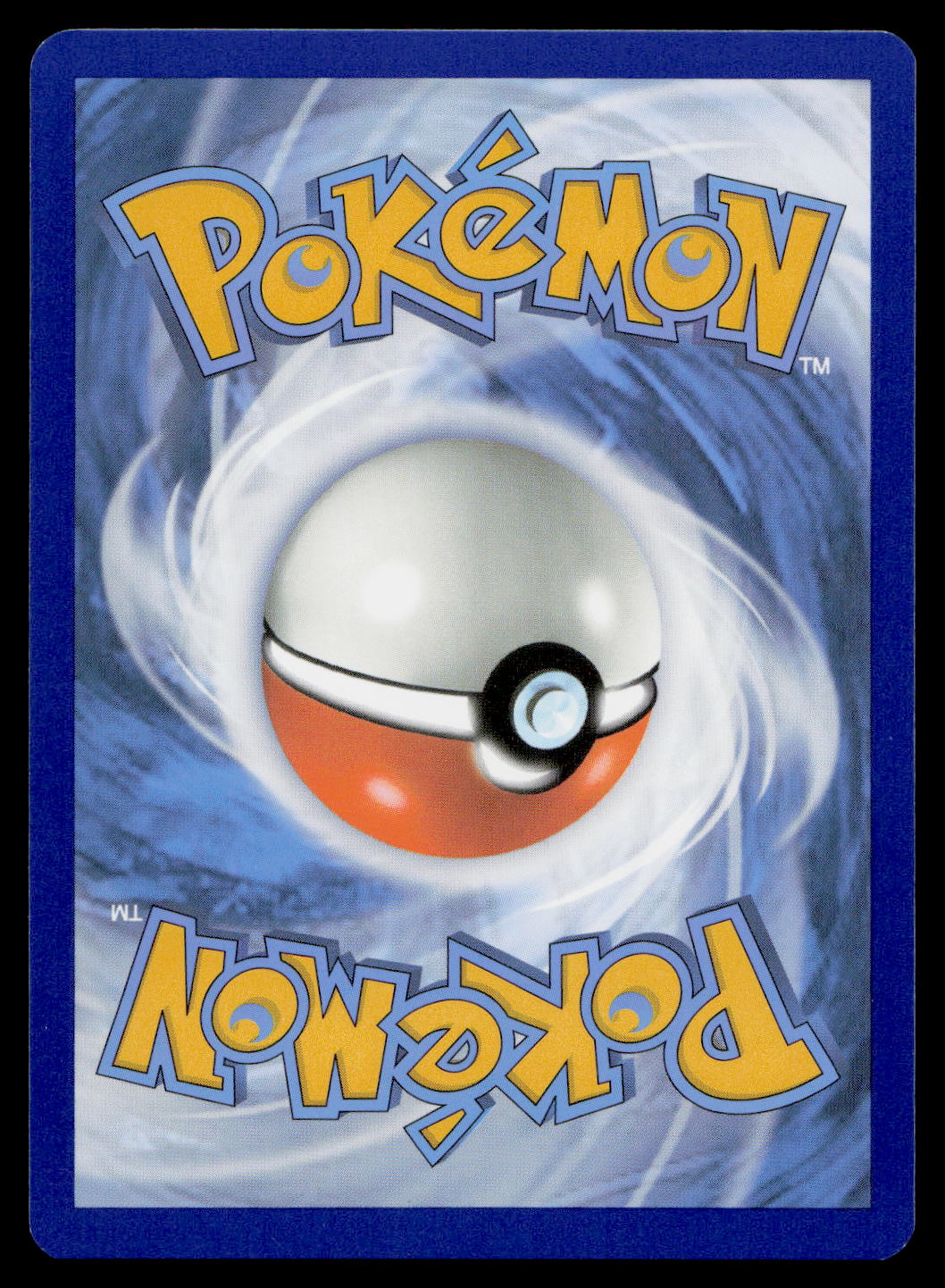 Pokémon trading card with a Poké Ball design on a blue background