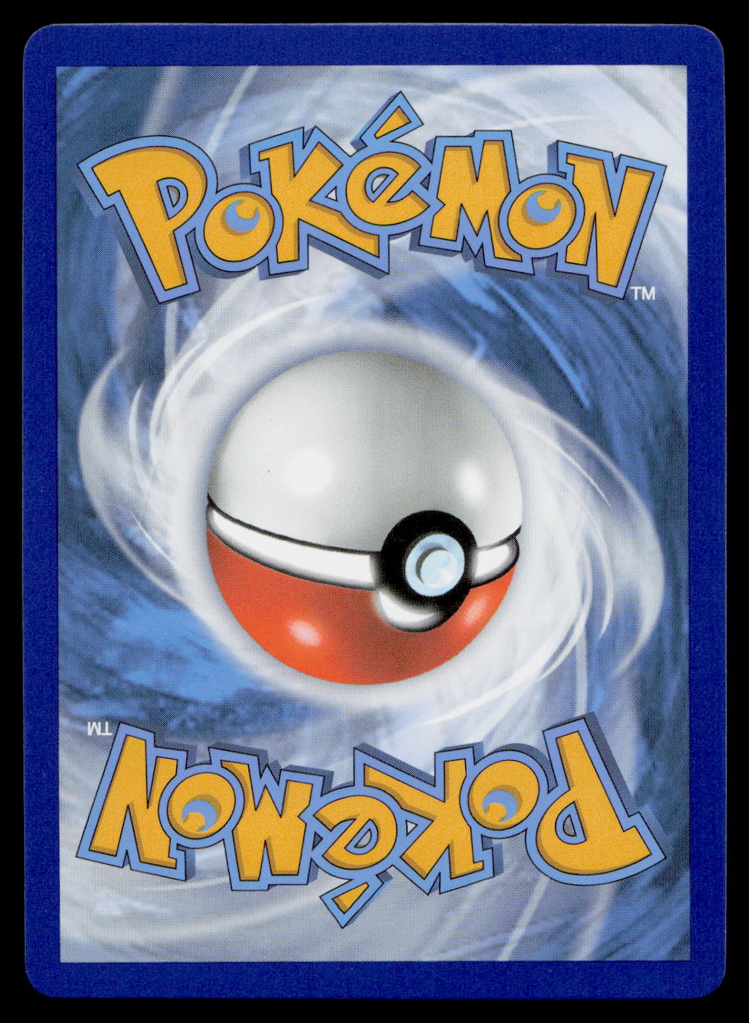 Pokémon trading card with a Poké Ball design on a blue border