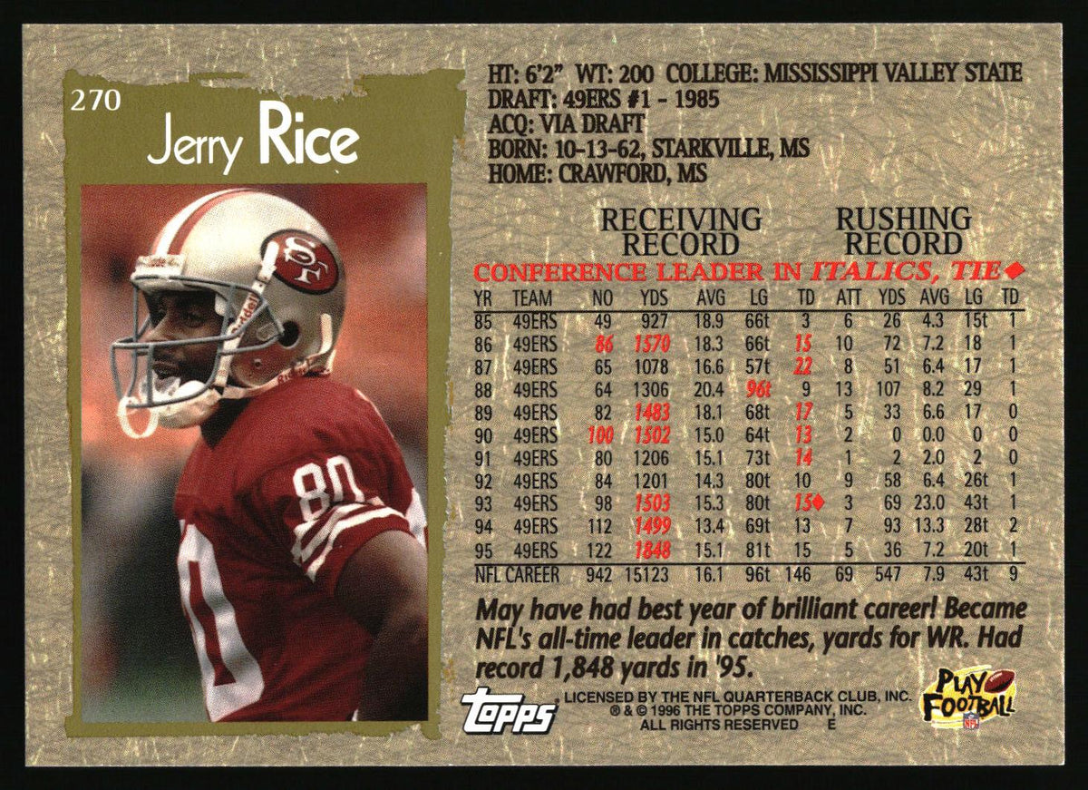 1996 Topps #270 Jerry Rice