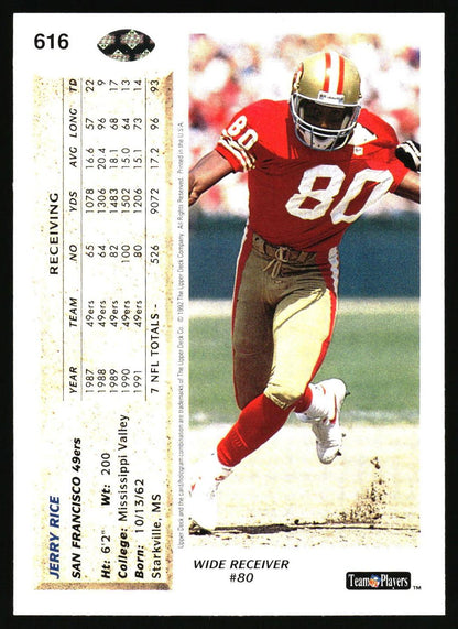 1992 Upper Deck #616 Jerry Rice