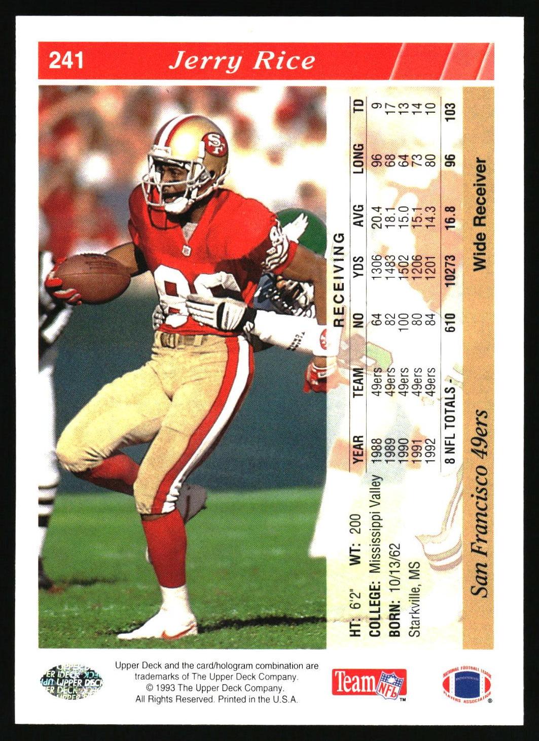 1993 Upper Deck #241 Jerry Rice