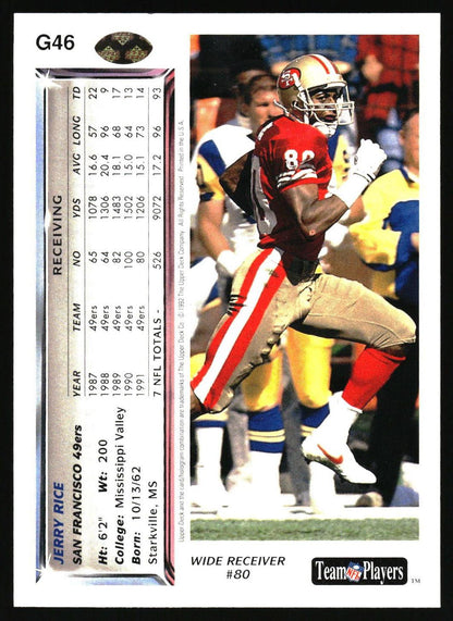 1992 Upper Deck #G46 Jerry Rice Gold