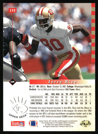 1993 SP #240 Jerry Rice