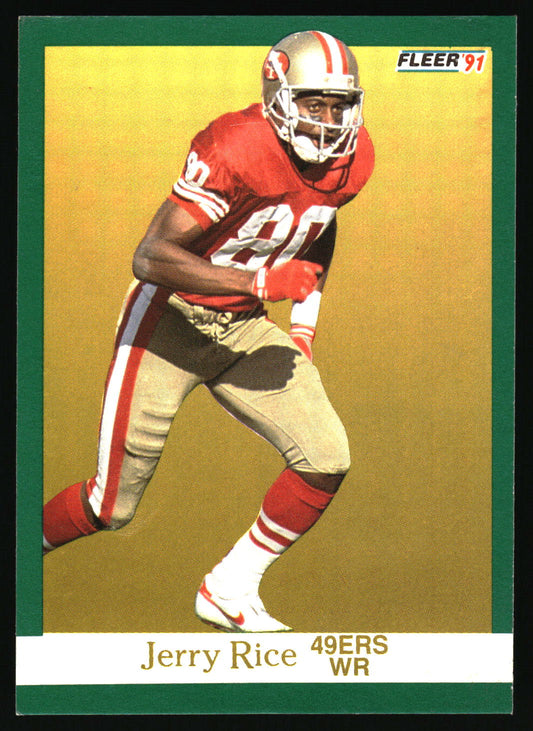 1991 Fleer sports card featuring Jerry Rice 49ers WR