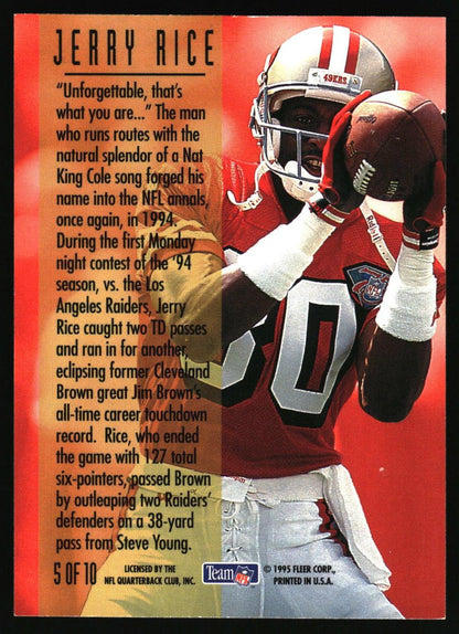 1995 Fleer #5 Jerry Rice TD Sensations