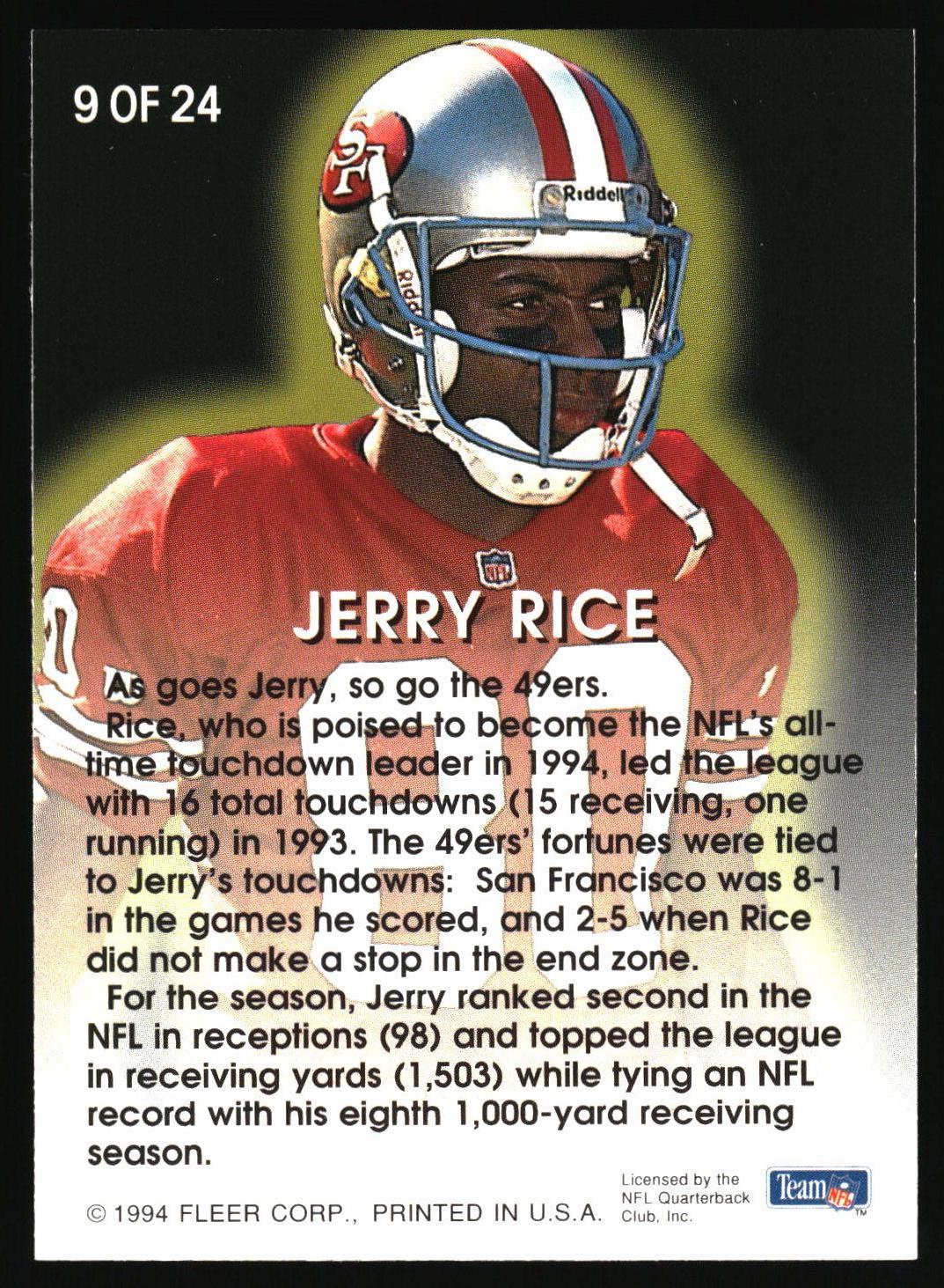 1994 Fleer #9 Jerry Rice Fleer All-Pros
