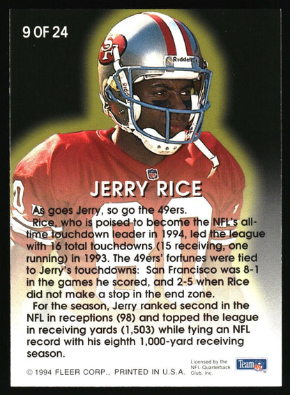 1994 Fleer #9 Jerry Rice Fleer All-Pros