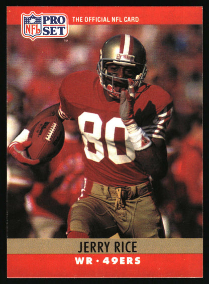 NFL Pro Set card featuring Jerry Rice WR 49ers